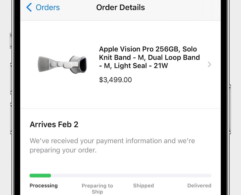 Apple's Vision Pro Headset All three capacities now into mid-March