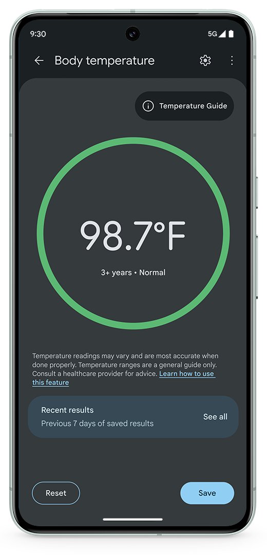 Pixel 8 can now take body temperature readings